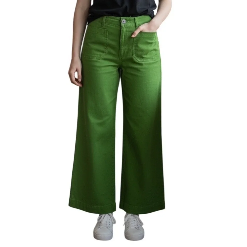 Maeve Anthropologie Wide Leg Cropped Pants Size 26 - Picture 1 of 6